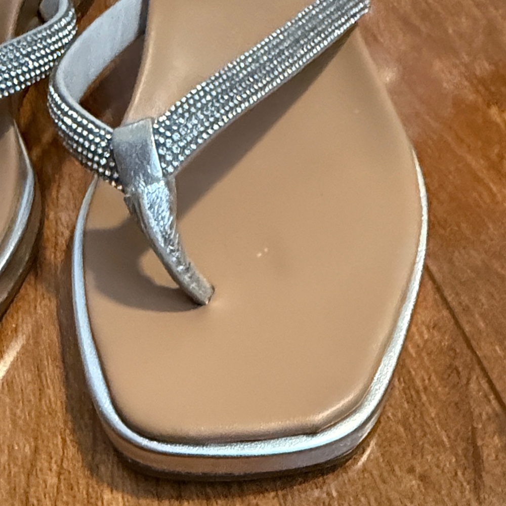 Vionic Silver Rhinestone Thong Sandals - Picture 3 of 7